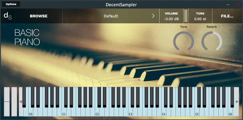 Decent Sampler plugin interface