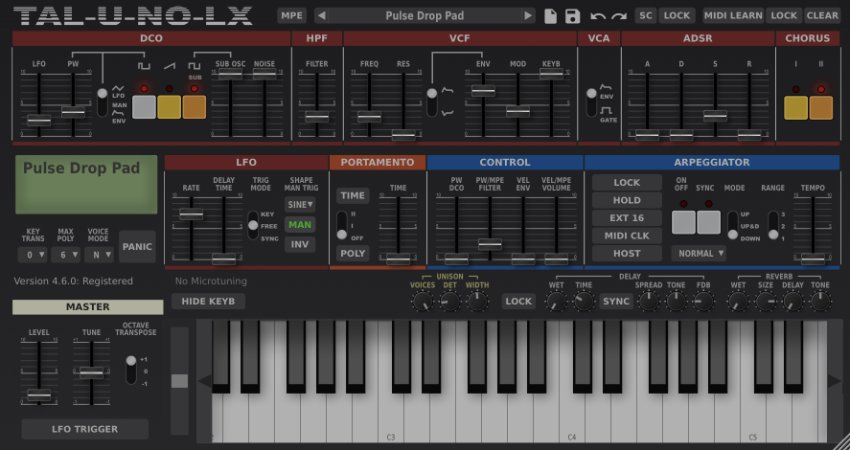 TAL-U-NO-LX plugin interface